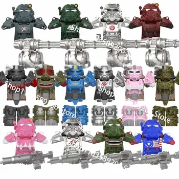 인기 게임 애니메이션 만화 벽돌, T60 Mechs 군인 MOC 미니 액션 호환 빌딩 블록 피규어 장난감, 어린이 생일 선물 