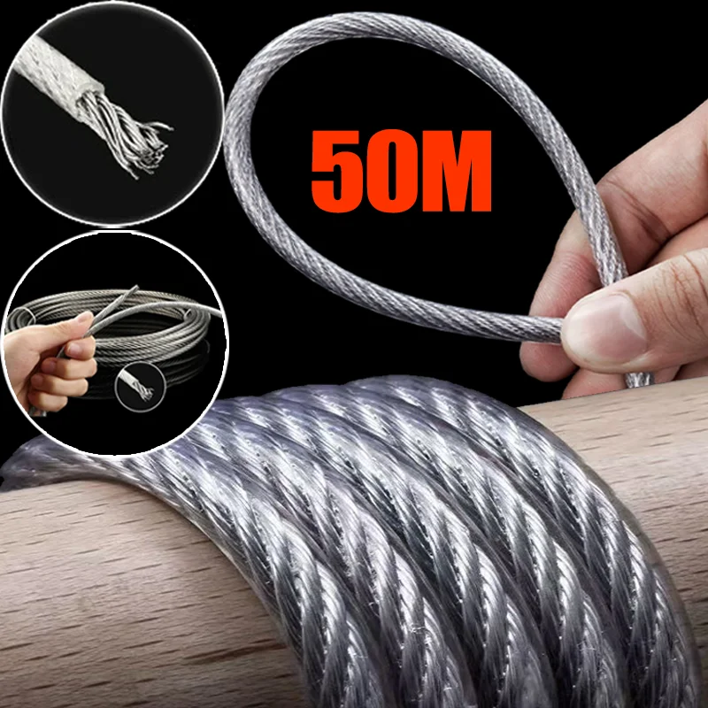Stainless Steel Wires Rope Metal Line Brushcutter Trimmer Clotheslines Ropes Lawn Mower Cord Wear-resistant Suspension Ropes