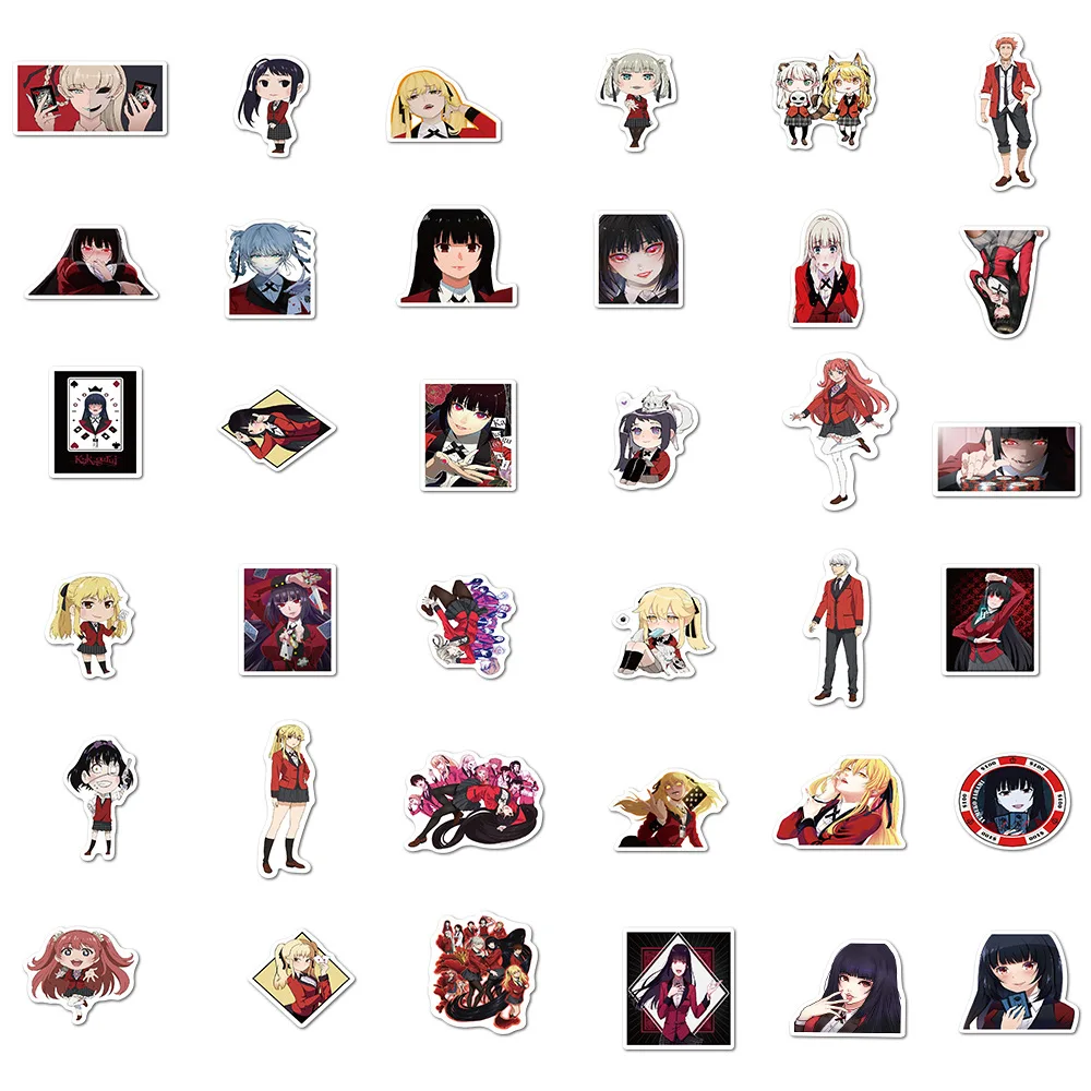 10/30/50/100pcs Kakegurui Anime Stickers Cute Jabami Yumeko Cartoon Girl Sticker Water Bottle Laptop Phone Manga Graffiti Decals