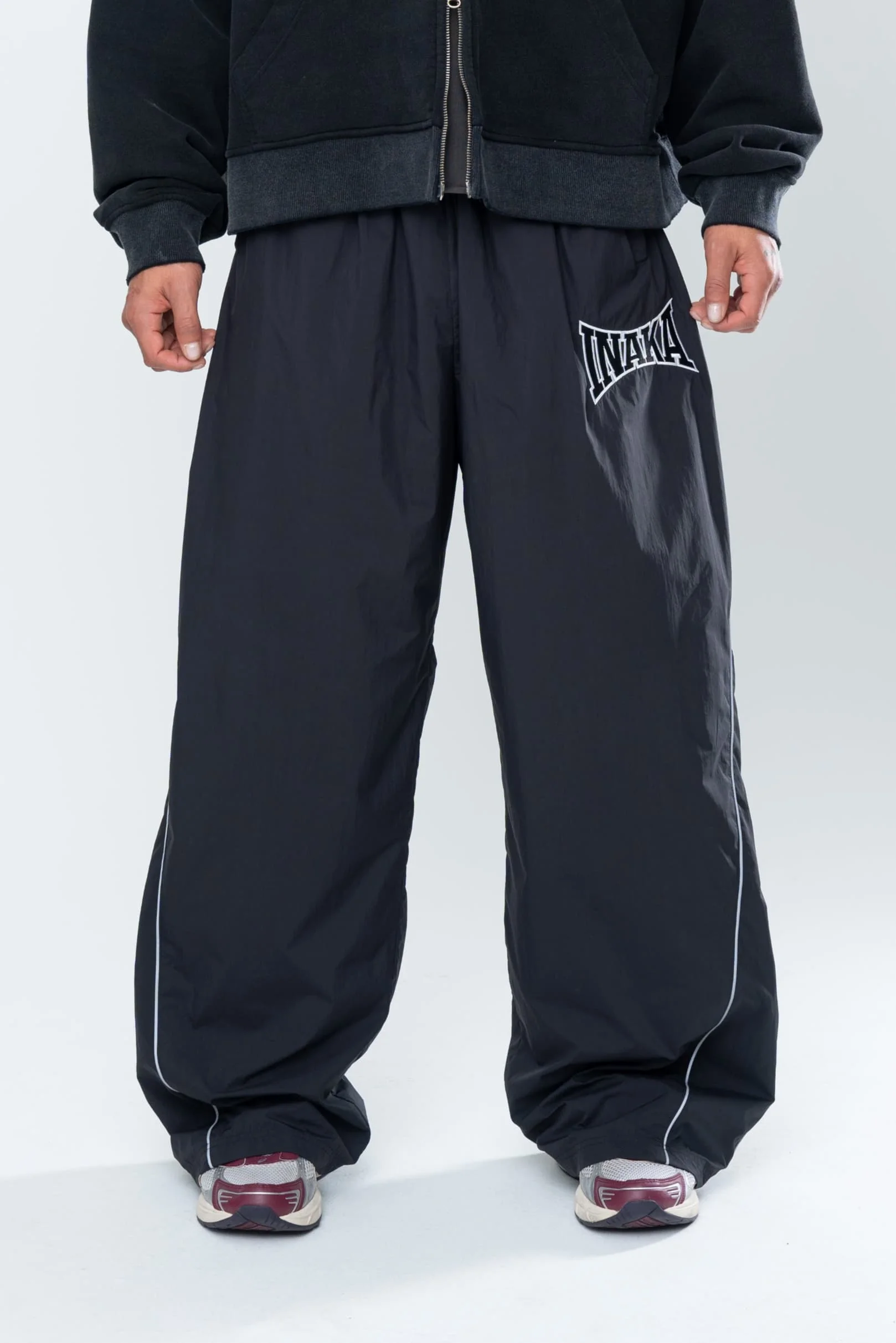 

Summer Inaka Power New Men's and Women's POWERSHOT BAGGY Running Oversized Loose Casual Street Y2K Casual Black Sportswear Pants