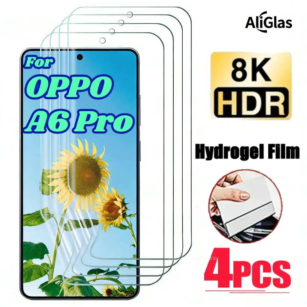 

Защитная пленка из гидрогеля, 4 шт., для OPPO A6 Pro, не закаленное стекло, пленка для серии OPPO A6 Pro, глянцевая HD-пленка, мягкая пленка с гладкой поверхностью