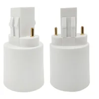4pcs GX23 to E26 E27 CFL GX23-2 to Edison Screw Light Socket Lampholder LED Bulb Base Adapter Converter(2P in Parallel,Dual Tab)