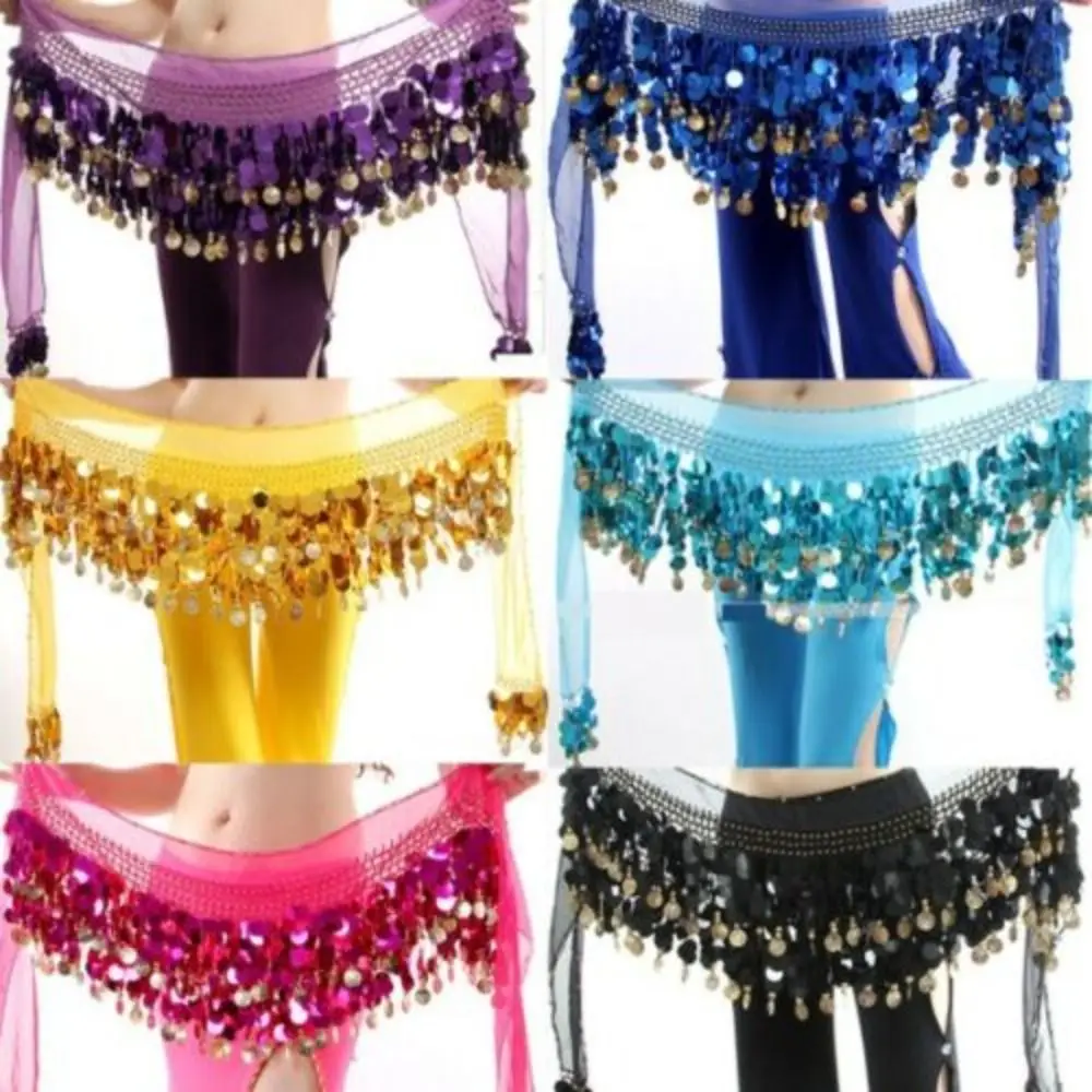 Belly Dance Belt Thailand/India/Arab Dancer Women Sexy Hip Scarf Wrap Belt Dancer Skirt Female Show Costumes Sequins Tassels