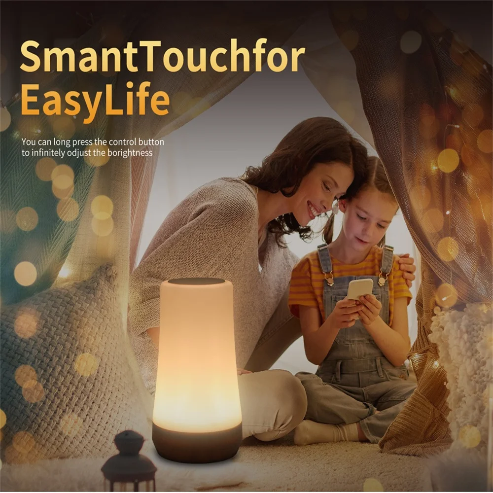 13 Color Remote Control Night Light Usb Rechargeable Atmosphere Light Woodgrain Touch Light LED Desktop Inddor Light Night Lamp