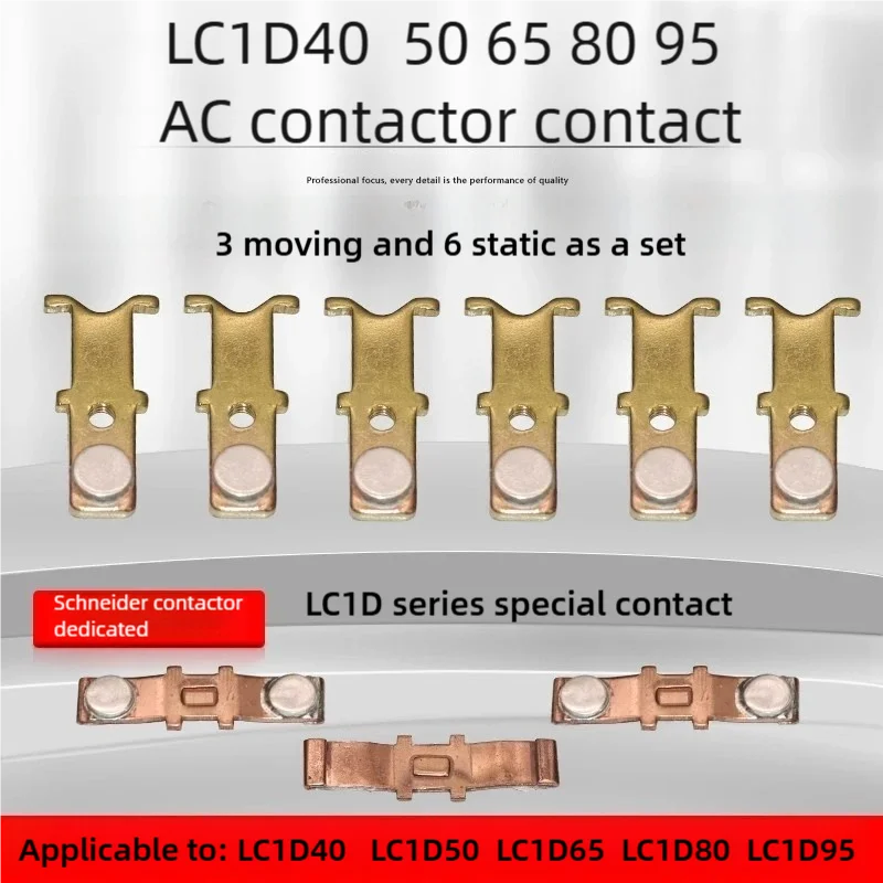 

Replacement Contactor Contacts Suitable for Lc1D40 D50 D65 D80 D95 Contactor Contacts, Full Silver Quality, Specially Designed for Schneider