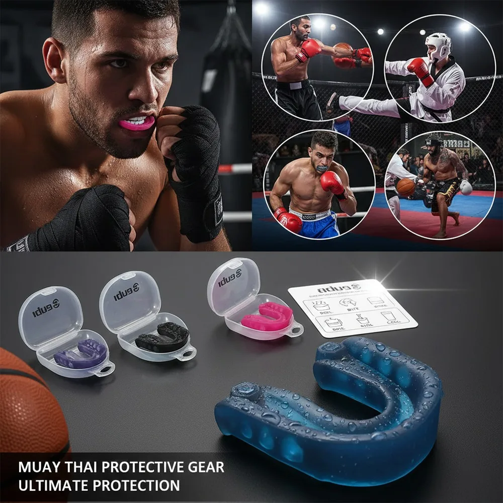 Protector bucal de silicona para dientes deportivos, Protector de boxeo, antidesgaste, moldeador libre, protector bucal para Taekwondo, tirantes para Karate y Rugby, protector Dental