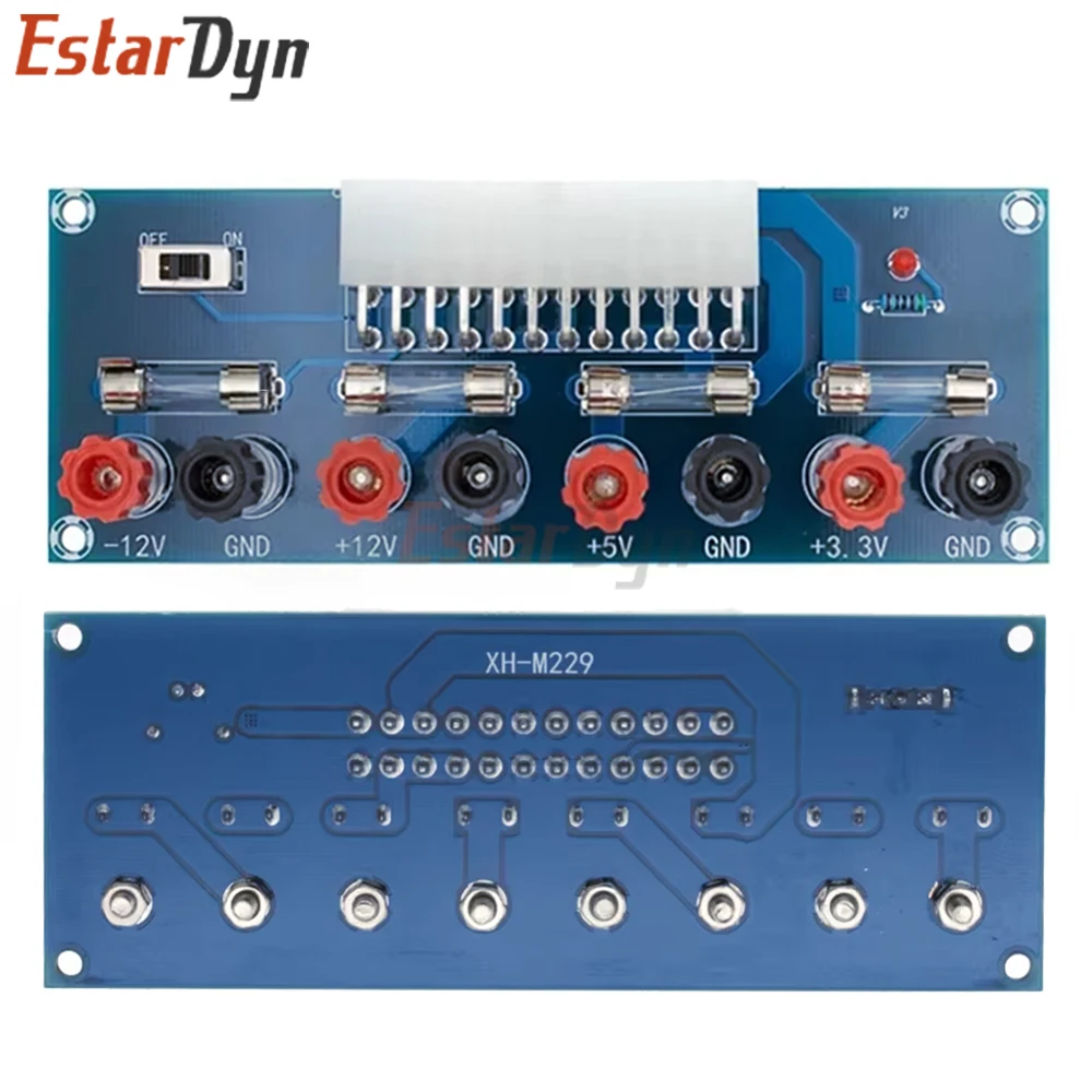 Estardyn XH-M229 ATX Breakout Adapter Board 3.3V 5V 12V Output Terminal Module for Desktop PC PSU Bench DIY