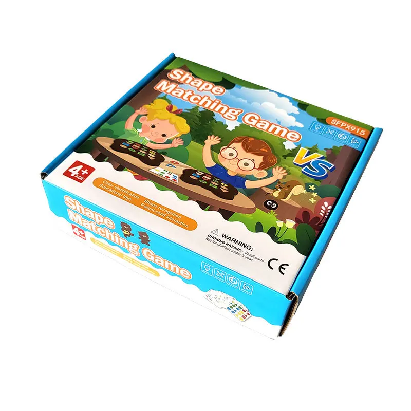 Montessori Educacional Aprendizagem Brinquedos de madeira para crianças, jogo de batalha interativo, forma geométrica, quebra-cabeça de cores