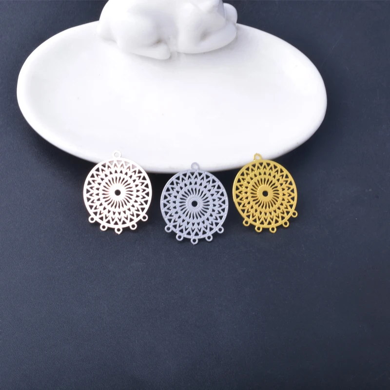 10 Stück Filigran-Schmuckverbinder aus Edelstahl, geometrischer Wassertropfen-Ohranhänger, DIY-Schmuck-Ohrring-Zubehör – Detail 17