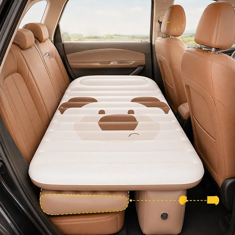 

Da Niu Split Design Car Inflatable Bed, Thickened Eco PVC Rear Seat Air Mattress for Family Outdoor Camping.