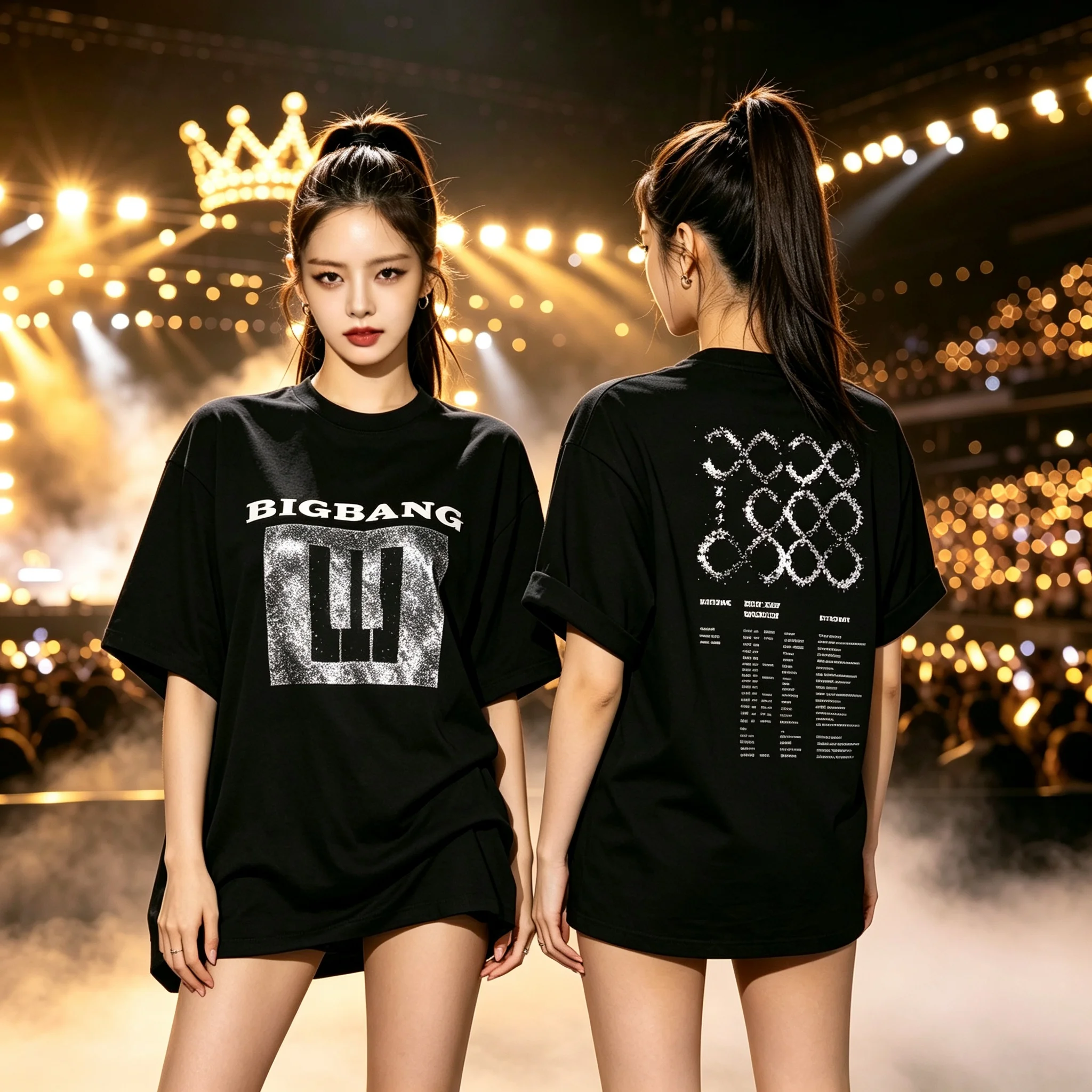 BIGBANG 20Th Anniversary Concert World Tour Tracklist T-Shirt Unisex Grunge Front Back Print Kpop Fan Keepsake Oversized Tee