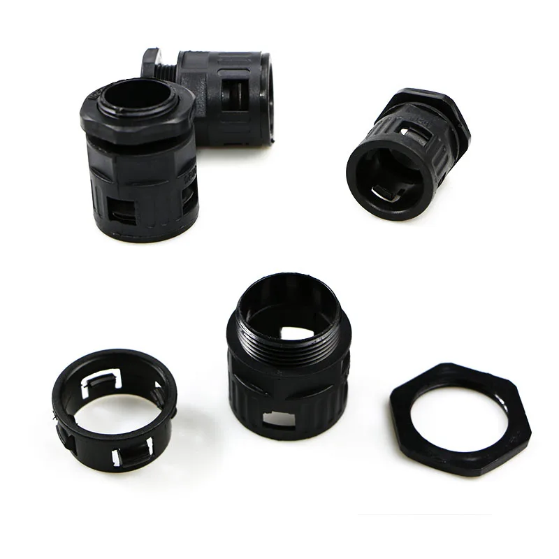 50pcs/100pcs Corrugated Pipe Joint  Plastic Hose Tube Connecto Bellows JointAD10-PG7AD54.5-PG48 Cable Gland Nylon Joint