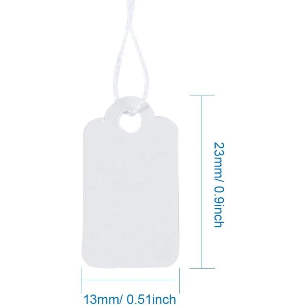 Price Tags 500 PCS Rectangular White String Marking Tags Gift Tags Jewelry Price Tags Clothing Display Tag Price Label view 2