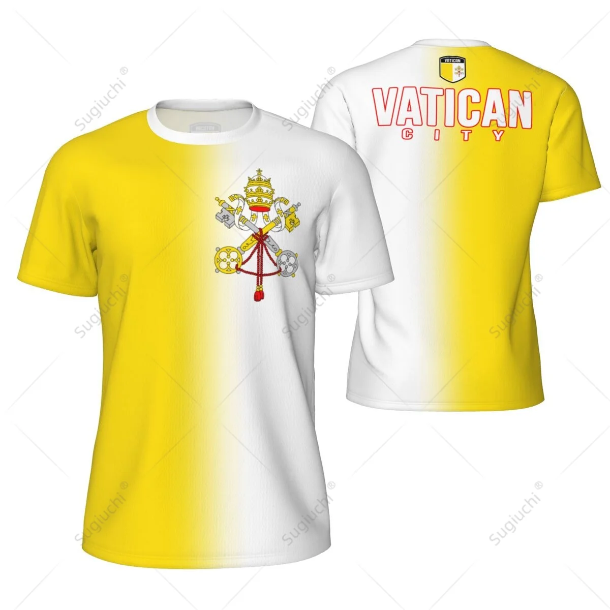 Sports Mesh T-shirt Vatican City Flag For Running Bike Soccer Tennis Football Fitness Tees 3D Printed Custom