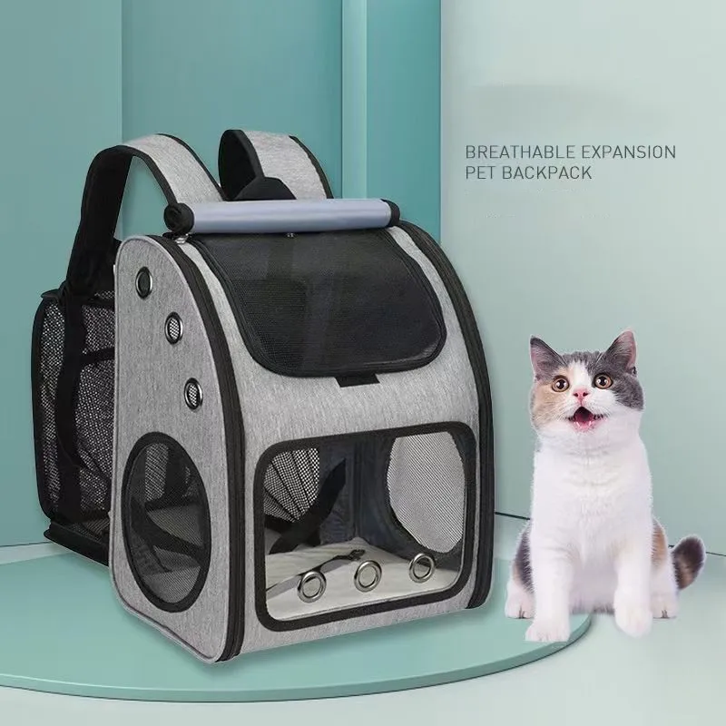 

Expandable Pet Carrier Backpack for Cats, Dogs and Small Animals, Portable Pet Travel Carrier, Super Ventilated Design