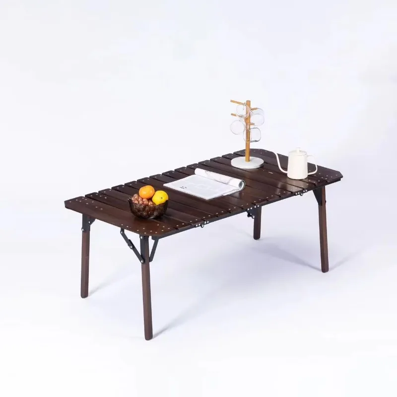 Outdoor Folding Table Beech Portable Folding Storage, Picnic Table Egg Roll Table Camping Outdoor Supplies