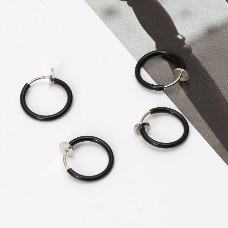 4x Fake Clip On Spring Nose Hoop Rings Earrings Non-Piercing Ear SeptumEyebrow