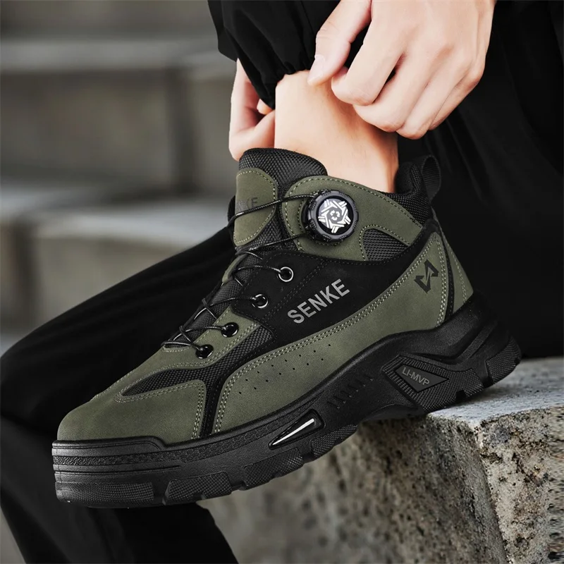 

Men's New Autumn & Winter High-Top Shoes - Trendy Versatile Casual Athletic Footwear & Thick-Soled Non-Slip Mid-Top Ankle Boots