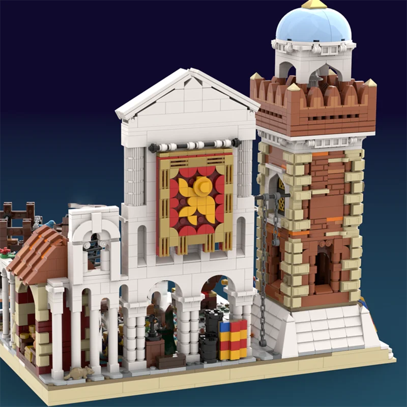 Model Średniowiecznego Zamku Klocki Konstrukcyjne Model Stoczni Fuxing Technologia Modułowe Klocki Prezenty Zestawy Zabawek Świątecznych Montaż