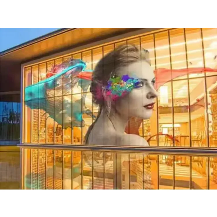 LED P8 haute transparence intérieur Double côtés Flexible Film collant affichage centre commercial plancher fenêtre publicité vidéo mur