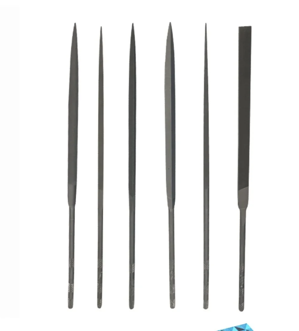 6 قطعة مجموعة ملفات مجوهرات Vallorbe الصلب لتلميع الحجر الخشبي المعدني وتشكيلها مع مربع مسطح مستدير 140 مللي متر إلى 200 مللي متر #6