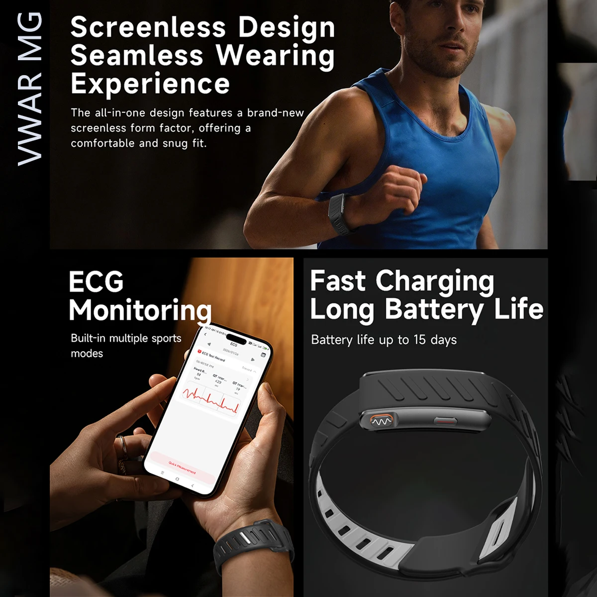 VWAR MG ECG Smart Band Fitness - Fitness Tracker Band avis et prix