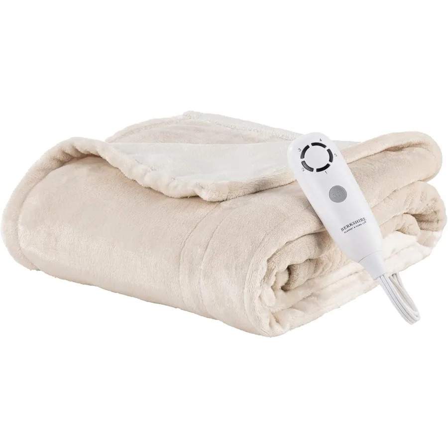 

Heated Throw Reversible Loftmink Velvety Fleece Electric Blanket 5 Heat Settings and Auto Shut-Off Ultra-Cozy for Couch Bed and