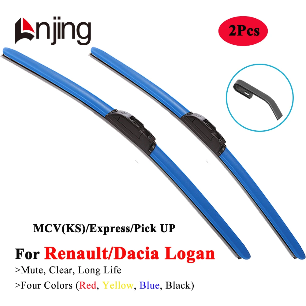 

LNJING Colorful Windshield Wiper Blades For Renault Dacia Logan MCV Express Pickup FS KS US 2007 2008 2009 2010 2011 2012 2013