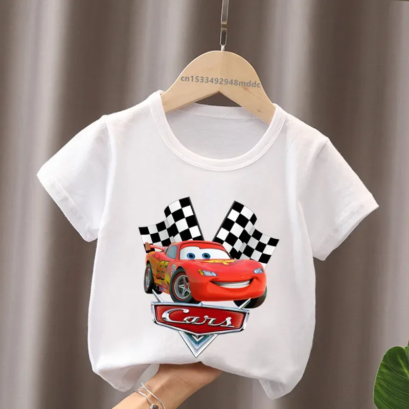 

Hot Sale Car Pixar Lightning McQueen Cartoon Kids T-Shirts Girls Clothes Baby Boys Short Sleeve T shirt Summer Children Tops