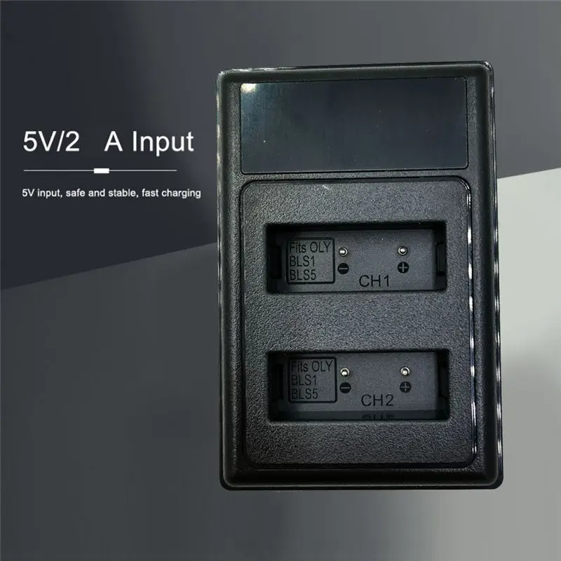 ABDE-BLS-1 BLS-5 USB Dual Battery For Olympus Camera PS-BLS1 BLS-50 PS-BLS5 OM-D E-M10 Pen E-PL2 E-PL5 E-PL6 E-PL7