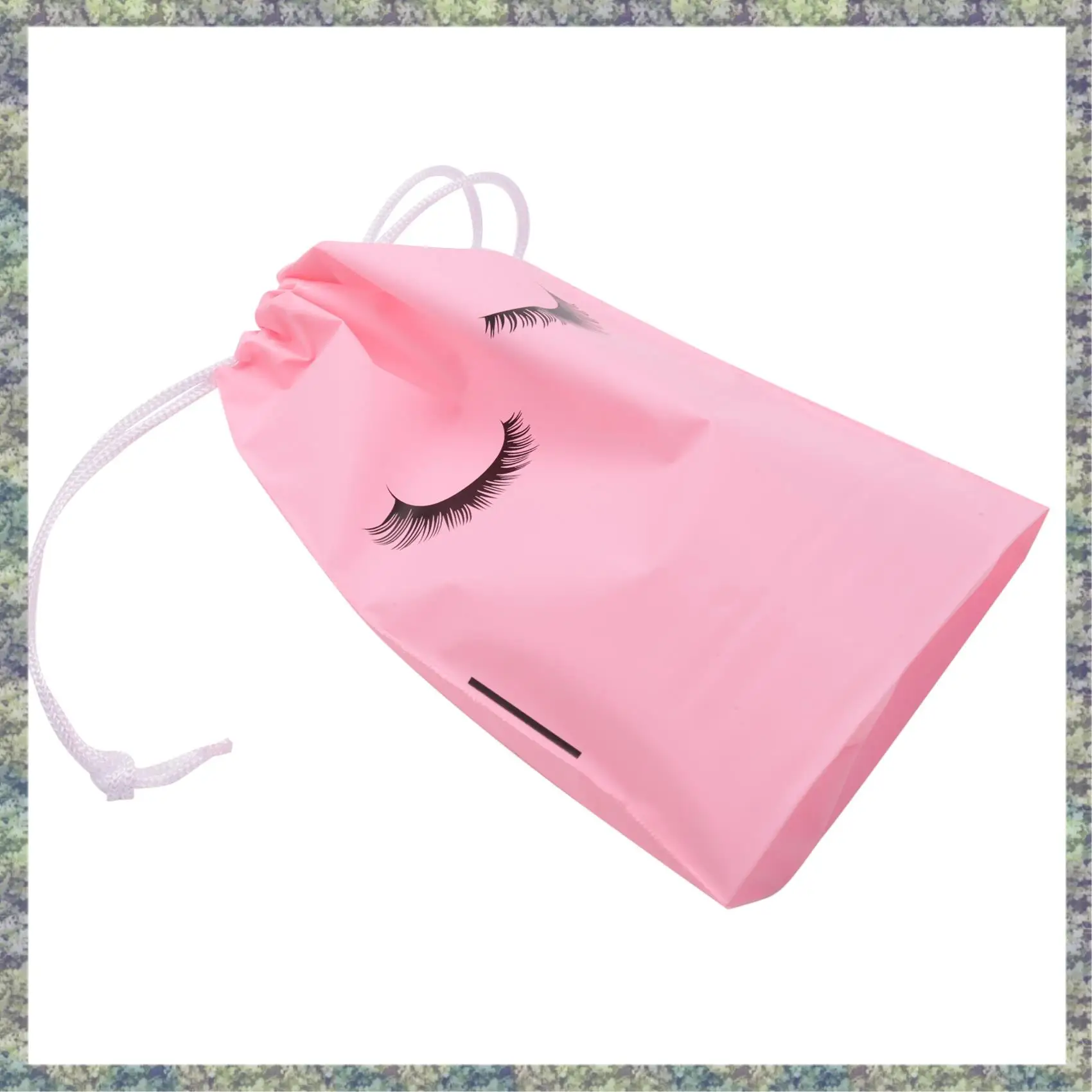 

WON 50 Pieces Eyelash Aftercare Bags Plastic Makeup Bags Toiletry Makeup Pouch Cosmetic Travel With Drawstring