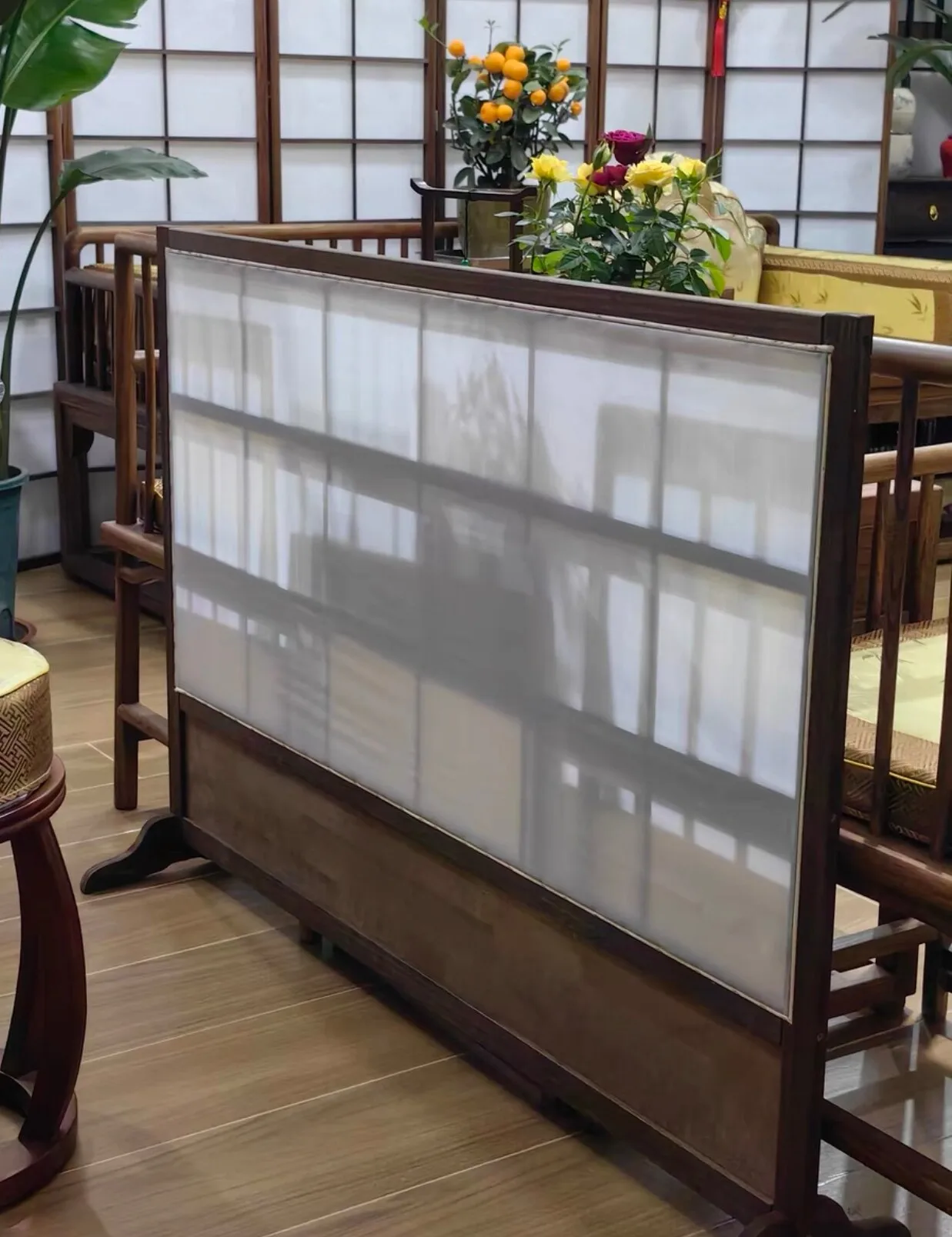 Removable living room background panel medieval screen new Chinese screen office partition screen living room entrance