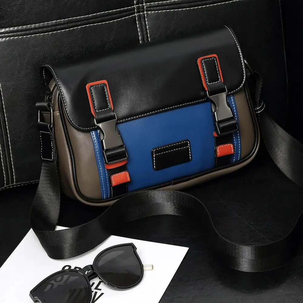 

Fashion PU Leather Messenger Bag Vintage Durable Crossbody Bag Multi-pocket Design Male Handbags Men