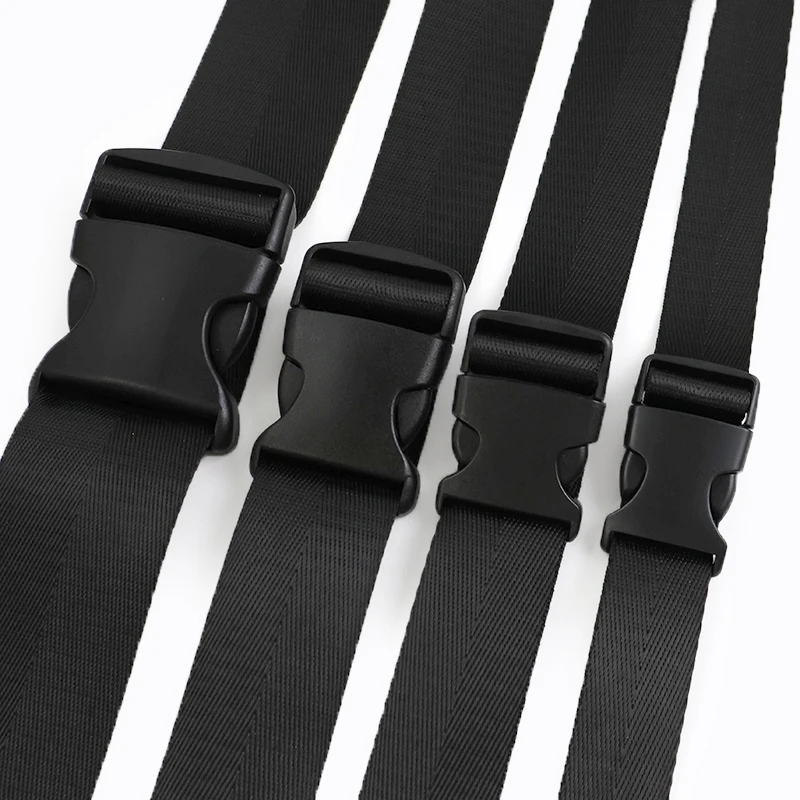 

1-5Sets Black Nylon Webbing Plastic Release Buckles for Backpack Ribbon Strap Closure Hook 20-50mm Dog Collar Repair Accessories