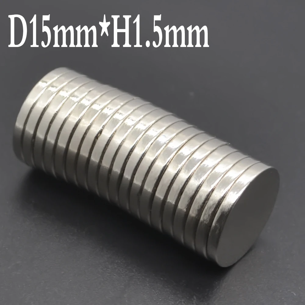 2/20/50/100/2000Pcs 15x1.5 Small Round Magnet 15mmx1.5mm Neodymium Magnets 15x1.5mm Permanent Strong Powerful Magnet 15*1.5 iman