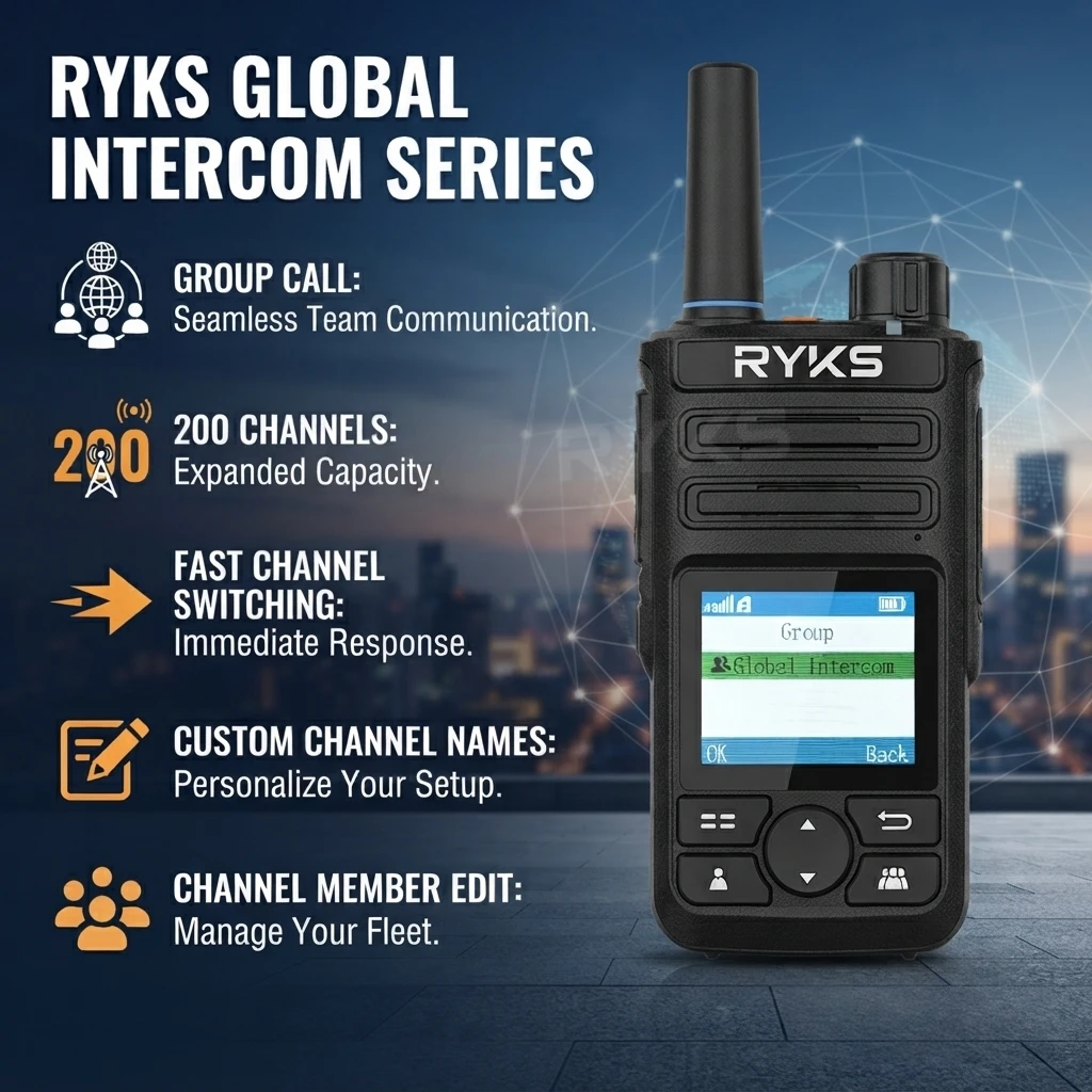 Professional 4G Walkie Talkie 5000Km Poc Radio 2150Mah Long Range Two Way Radio License-Free For Security Patrol