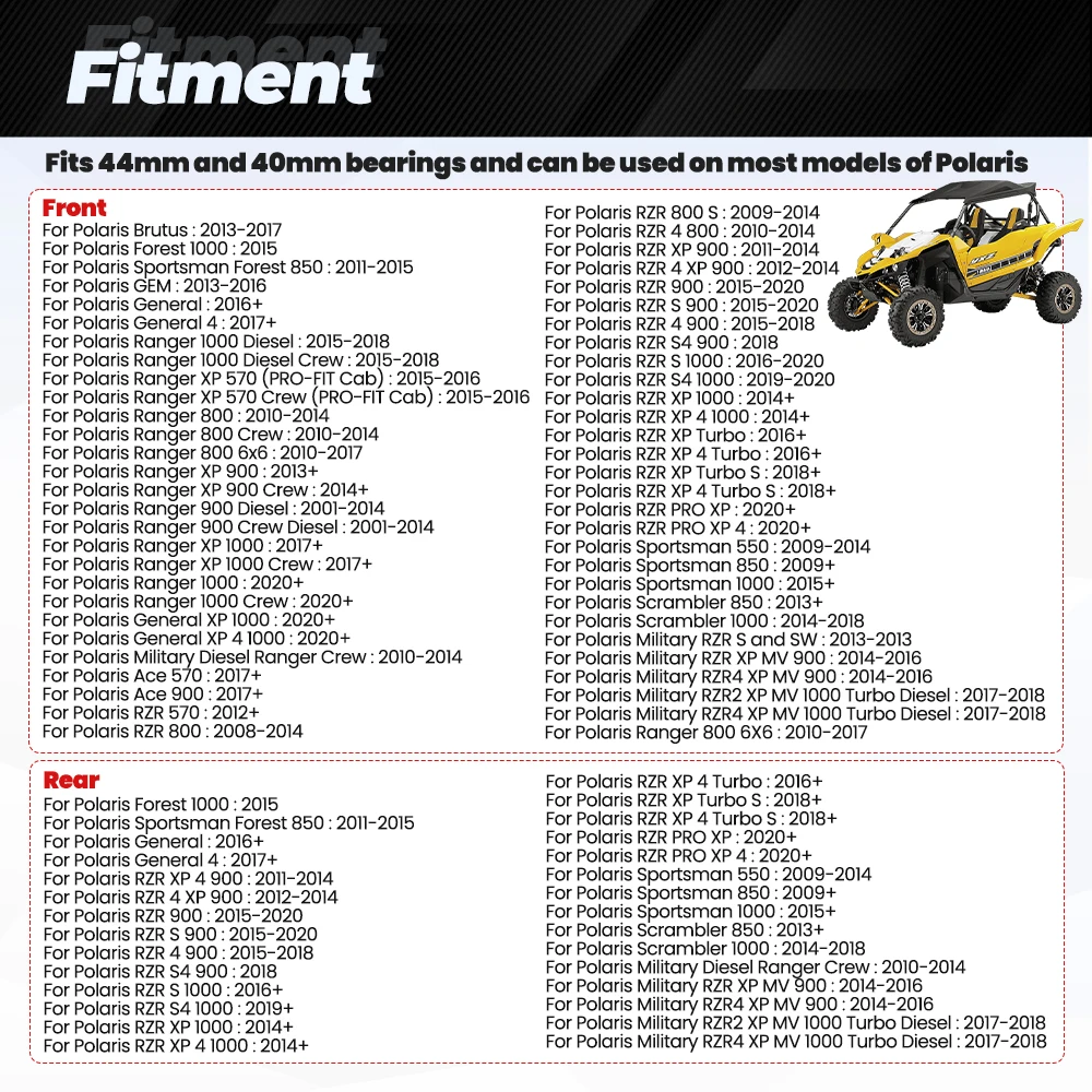 أداة إزالة محمل العجلة البارتو مناسبة لمحامل العجلات 40 أو 44 ملم بولاريس RZR جنرال رينجر سبورتسمان OT007 #3