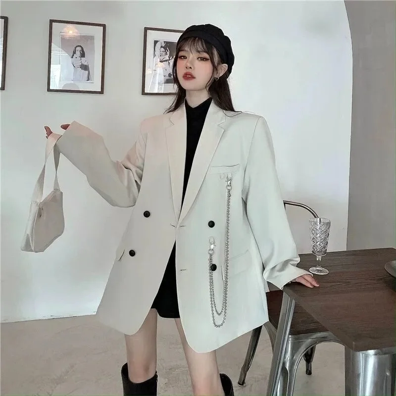 Traje de ocio para mujer, chaqueta de calle explosiva, versátil y holgada, versión coreana, primavera y otoño, 2024