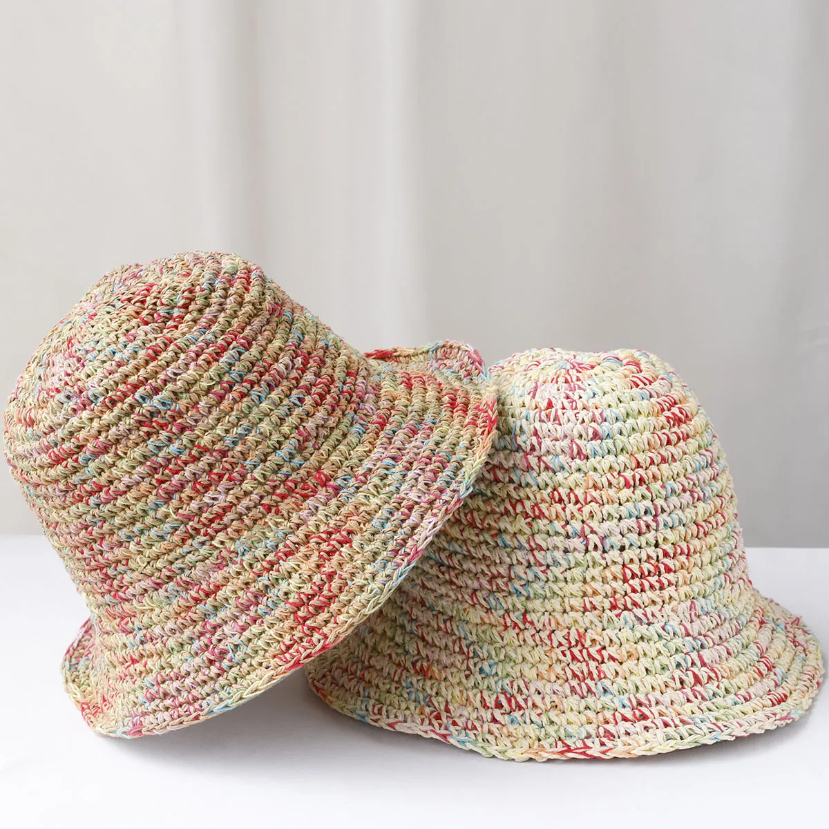 French Style Casual Chic Women's Summer Straw Hat Face Slimming Breathable Sunscreen Large Brim Beach Holiday Fishing Cap