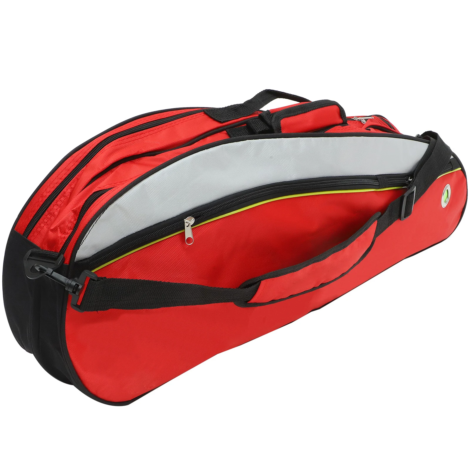 

Multi-Layer Badminton Racket Bag Nylon Construction Large Storage Space for 4-6 Rackets Internal Dividers Towel Grip Strap