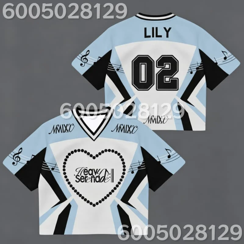 Summer New Fans NMIXX Heavy Serenade Album Sports Jersey Streetwear Breathable Causal Soft Short Sleeve T-shirt Family Kids Tees