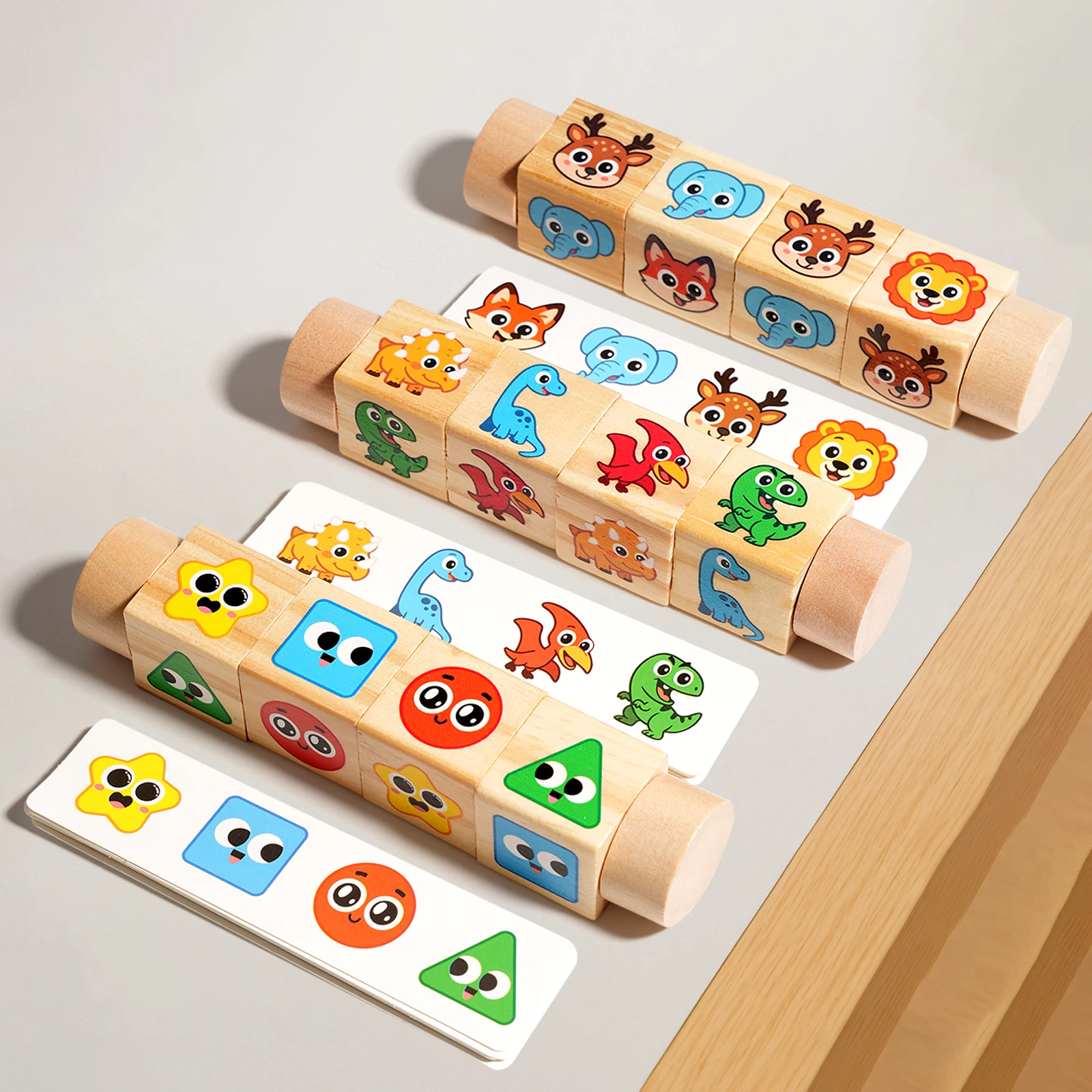 1pc padrão dos desenhos animados rotativa correspondência blocos de construção educacional das crianças aprendizagem precoce reconhecimento cor jogo correspondência