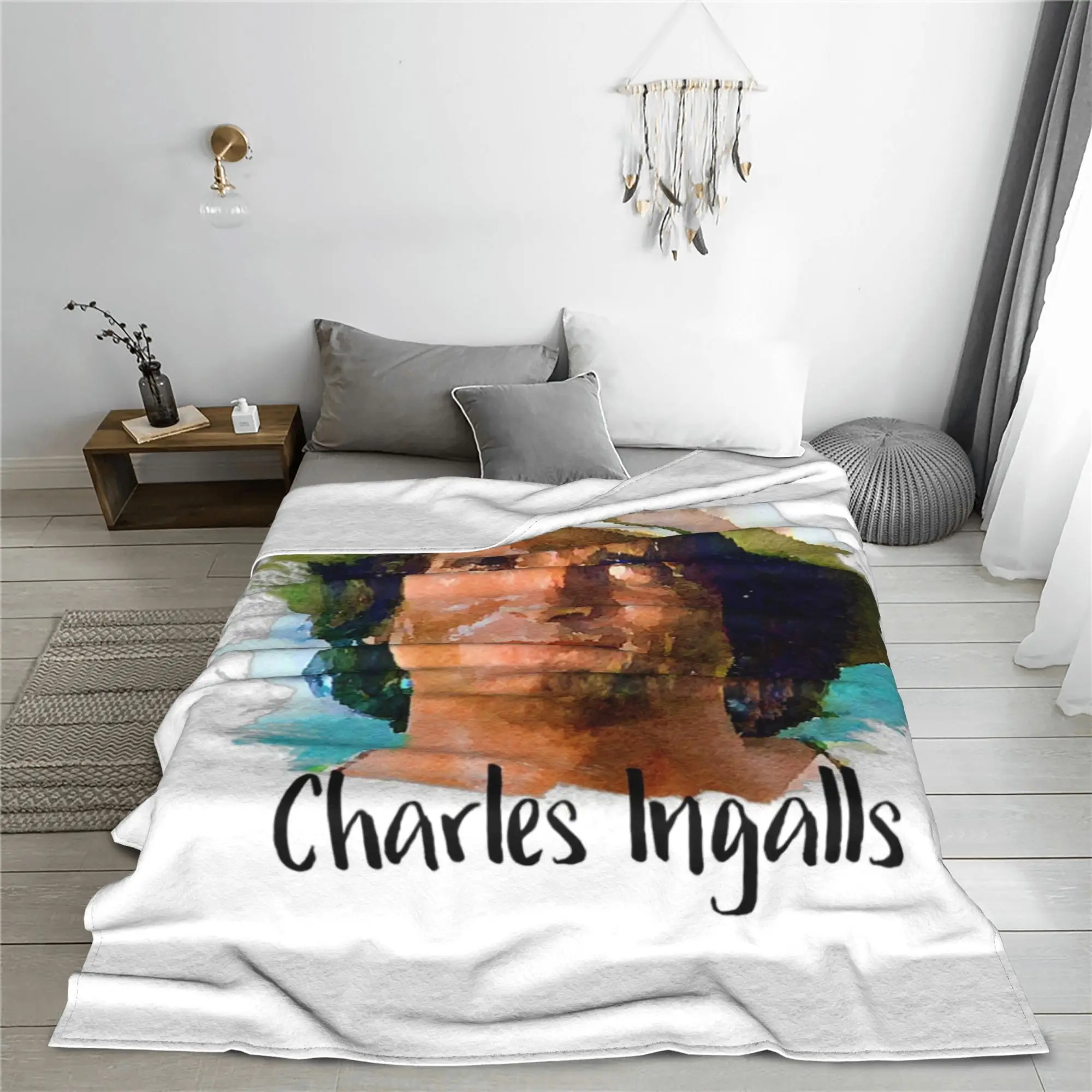 Charles Ingalls Little House on the Prairie Blankets Breathable Fleece Sofa Throw Blanket for Couch Bedding Throws Bedspread