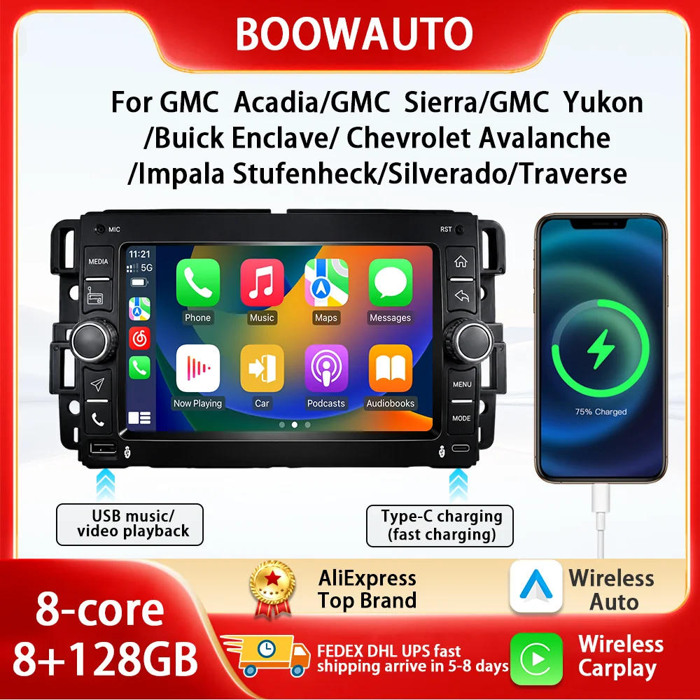 Android 14 Car Radio 7 inch For Chevrolet Silverado GMC Sierra Impala Traverse Avalanche Express Yukon Acadia Savana Multimedia