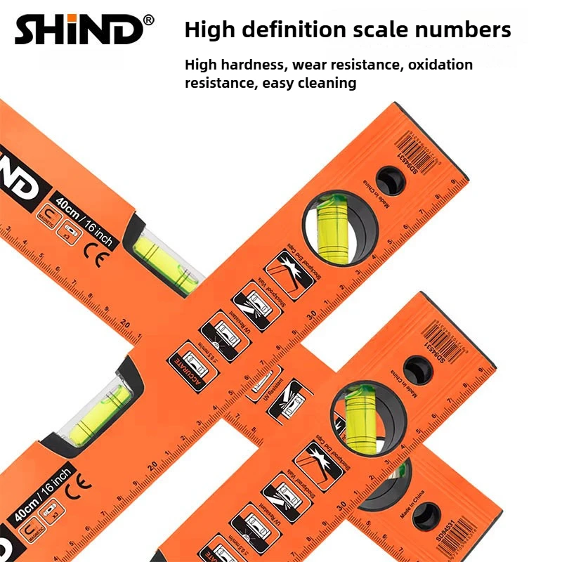 

SHIND Level ruler High precision solid cast aluminum alloy anti-drop level ruler Painting tool Mini small balance ruler