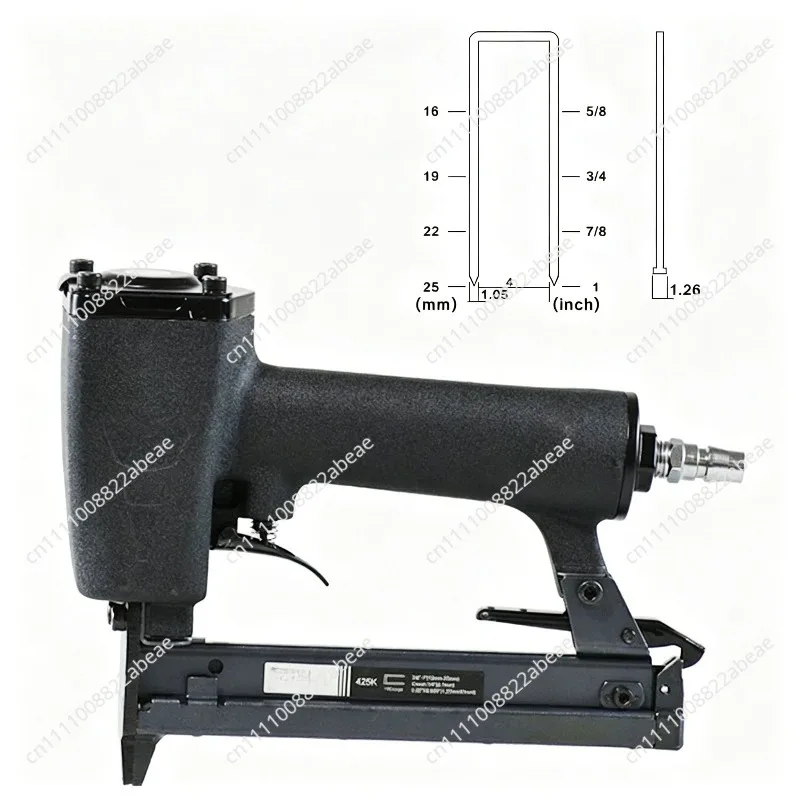 Pneumatic Nail Gun Woodworking Iron Woven Rattan Furniture Aluminum Tube 6MM Narrow Crown Stapler Rivet Tool 10-25MM Nail 425K