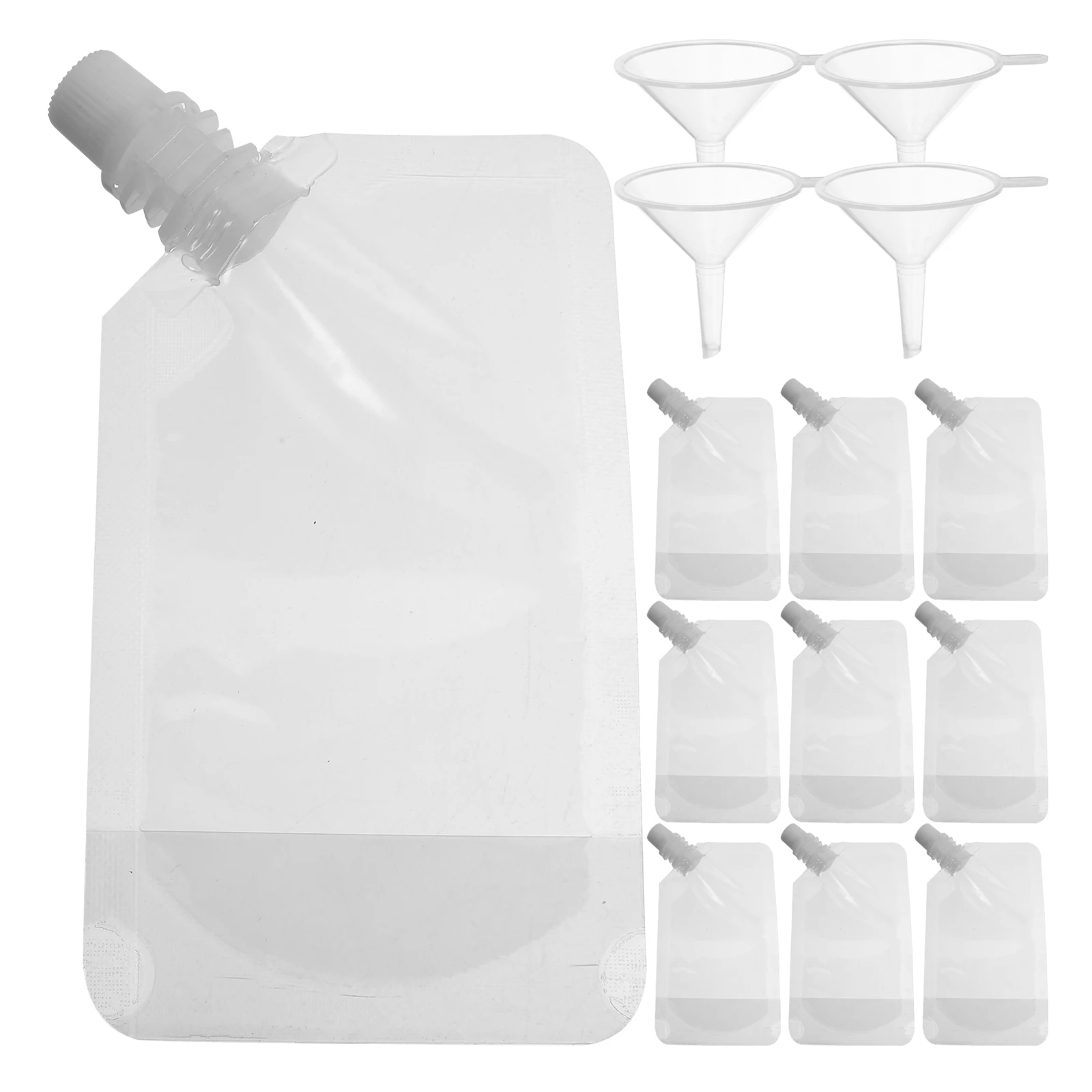 

Drinks Spout Bag Liquid Storage Travel Containers Plastic Flask Clear Pouches PET PE Material Pressure Resistance Sealing