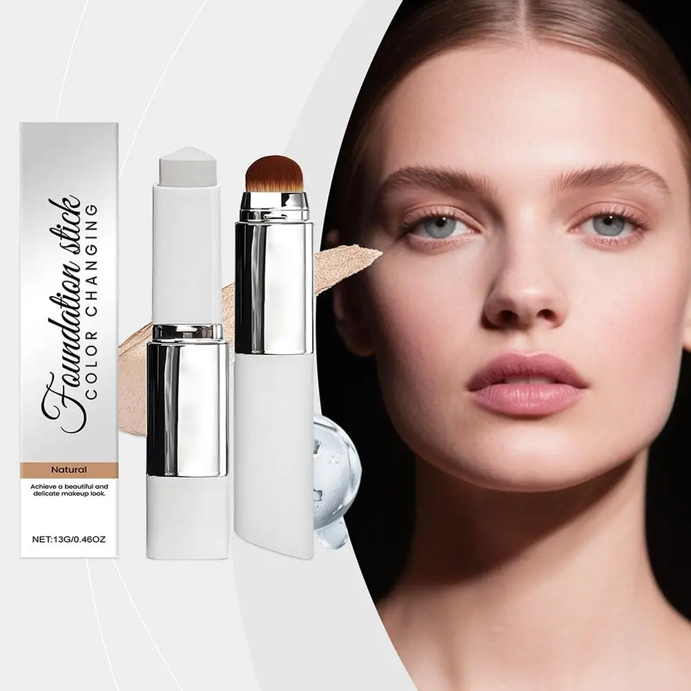 

2in1 Color Changing Foundation Stick Matte Finish High Coverage Waterproof Long Lasting Lightweight Non Greasy Base Makeup
