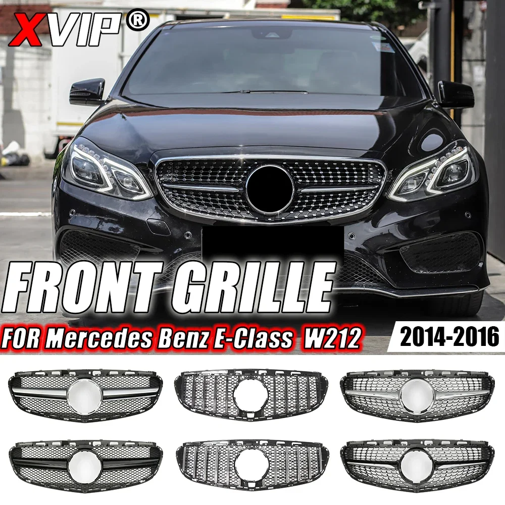 

XVIP Glossy Black AMG Style Front Racing Grille For Mercedes Benz E-Class W212 E300 E350 E400 2014-2016 Chrome GTR Style Grilles