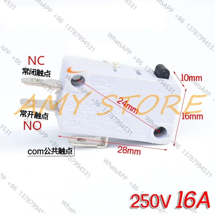 5pcs LXW-16 250VAC 15A(16A) SPDT 1NO 1NC 3P Red Momentary Pushbutton Limit Microswitch Electric Teapot Cooker Accessories